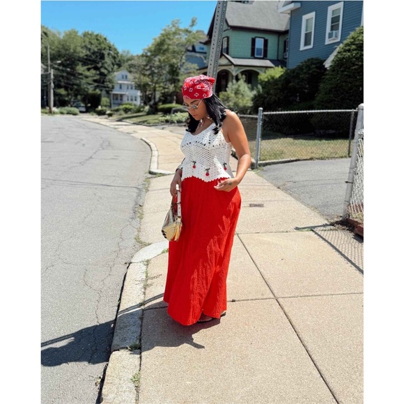 Women's Maxi Picnic A-Line Skirt - A New Day™ Red M new 🆕 - Picture 4 of 7